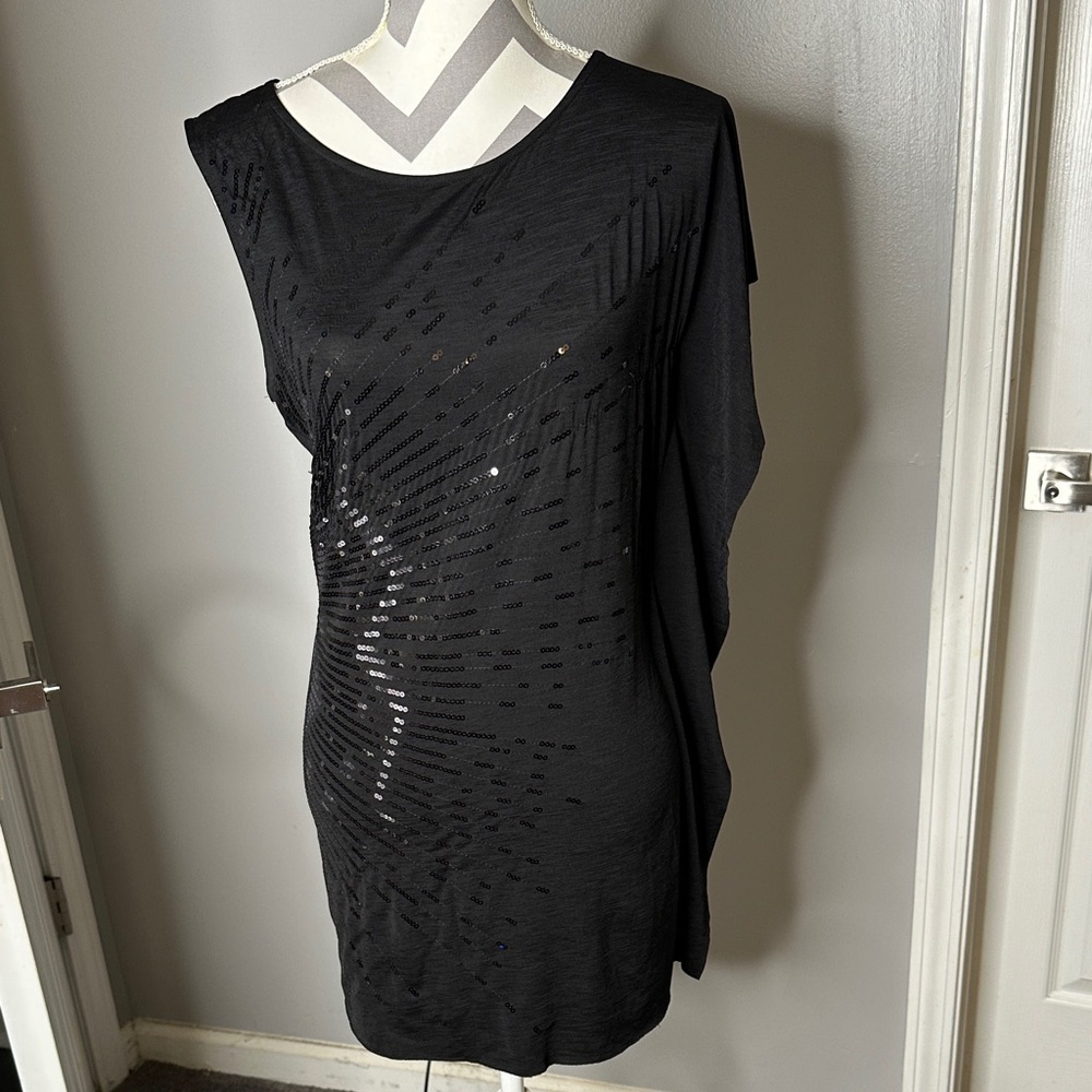 bebe Black Sequin Mini Dress